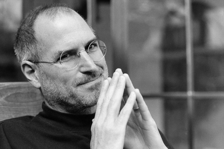 Portrait of Apple's Steve Jobs photographed on December 7, 2004 seated in a chair outside his home where he sat everyday during his recovery from treatment for pancreatic cancer in Palo Alto, California. PHOTOGRAPH FOR TIME BY DIANA WALKER