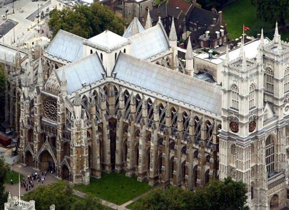 FILE -- Westminster Abbey in London, is seen in this Sept. 25, 2002 file photo. Prince William and Kate Middleton will marry April 29 2011, in the Abbey, the historic London church where Princess Diana's funeral was held. Royal officials said Tuesday that the couple chose the venue for its beauty, intimacy and historic royal connections, and the date because they wanted a spring wedding. (AP Photo/Andrew Parsons, pa, file) UNITED KINGDOM OUT: NO SALES: NO ARCHIVE: