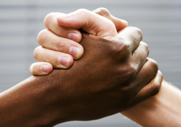 Black-white arm wrestling